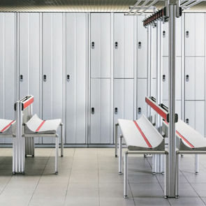 Panca per sala d'attesa - AD/1/S - AD/2/S  - Patentverwag Italia Srl - per spogliatoio di ospedale / modulare / multiposto