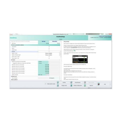 Modulo software medico - Configurator - Medima - di gestione per pompa di perfusione / basato sul web