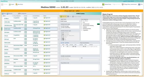 Modulo software medico - Label Editor - Medima - di gestione per pompa di perfusione / basato sul web
