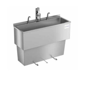 Lavandino medico - CS2  - CIROLDI SPA - 2 postazioni / in acciaio inossidabile / a pedale