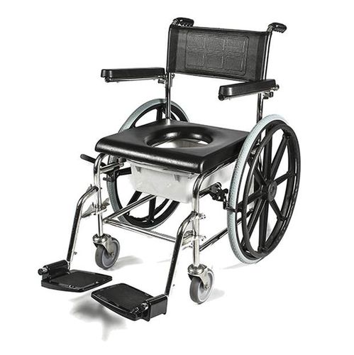 Sedia da doccia con braccioli - Self-propelled - Galkal - con rotelle / con apertura igienica / in plastica