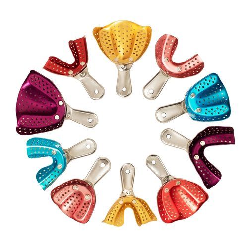 Cucchiaio d'impronta dentale per protesi parziale - J003 series - Rocky Mountain Orthodontics (RMO®) - perforato / su misura