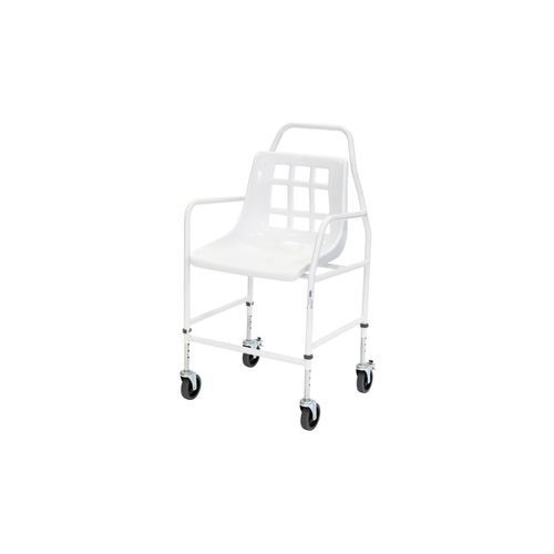 Sedia da doccia con braccioli - ALT-BE004  - Alerta Medical - con schienale / con rotelle / ad altezza regolabile