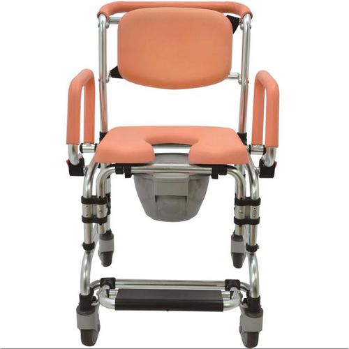 Sedia da doccia con braccioli - HT6129-OR - Forever Young Enterprise - mobile / con poggiapiedi / con apertura igienica