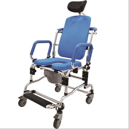 Sedia da doccia con schienale alto - HS6007-BL - Forever Young Enterprise - con braccioli / mobile / con poggiapiedi