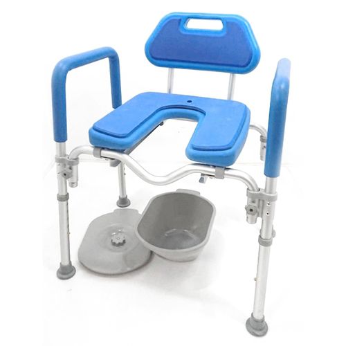 Sedia da doccia con braccioli - HT4060B-BL - Forever Young Enterprise - con schienale / con apertura igienica / con rotelle