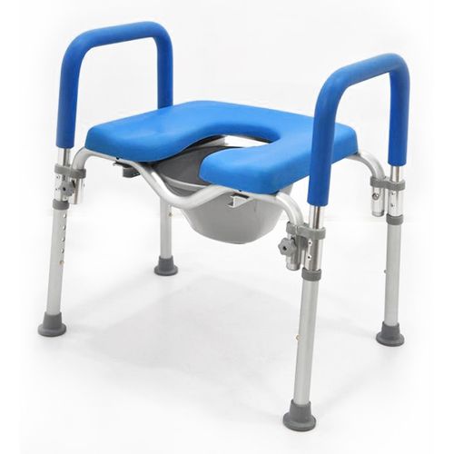 Sedia da doccia con braccioli - HT3012A-BL - Forever Young Enterprise - senza schienale / con apertura igienica / con secchio