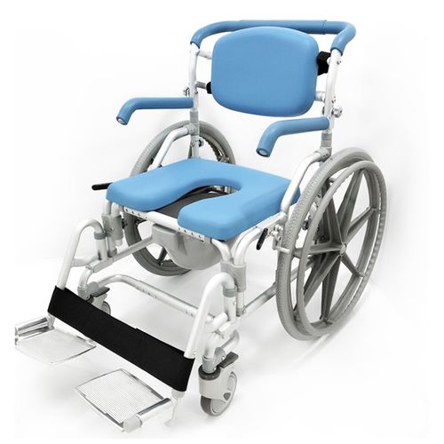 Sedile per doccia con braccioli - HS6663-BL - Forever Young Enterprise - con rotelle / con poggiapiedi / con apertura igienica