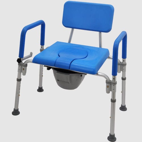 Sedia da toilette bariatrica - HT4062-BL - Forever Young Enterprise - con braccioli / con secchio / ad altezza regolabile