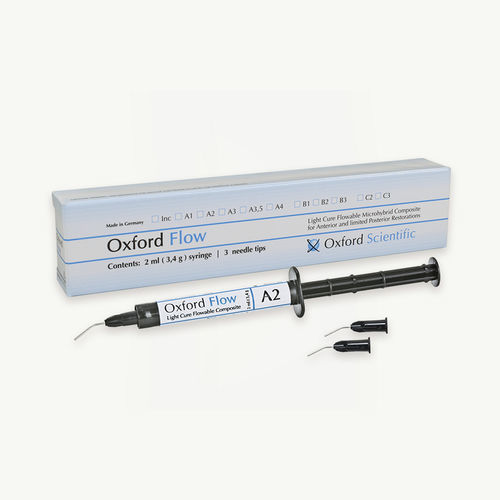 Materiale odontoiatrico in composito fluido - FLOW - First Scientific Dental Materials GmbH - in composito ibrido / per ricostruzione dentale