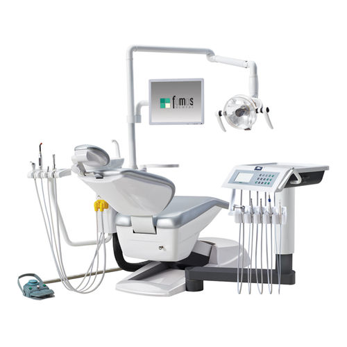 Riunito odontoiatrico con poltrona elettrica - FODE-X1PLUS  - Fomos Medical Instrument ltd. - con monitor / con portastrumenti / con illuminazione