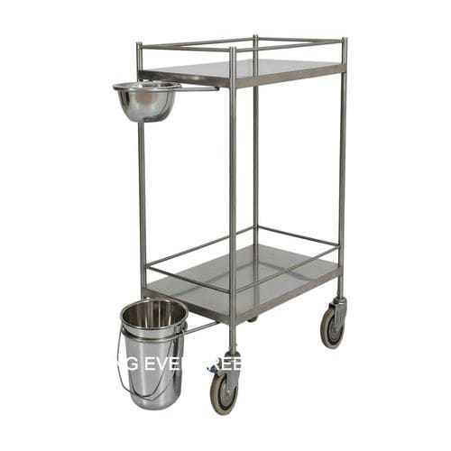 Carrello per medicazione - Wujiang Evergreen - 2 ripiani / con cestello per rifiuti / con portascodelle