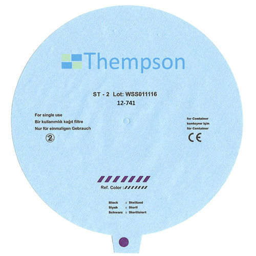 Filtro carta - 12-74 series - Thempson - di vapore / per contenitori di sterilizzazione / monouso