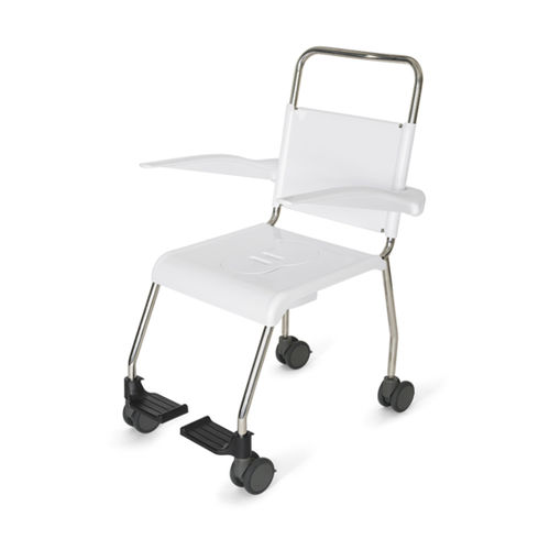 Sedia da toilette con braccioli - Easyclean  - GAMA Healthcare Ltd. - con rotelle / con poggiapiedi / con schienale alto