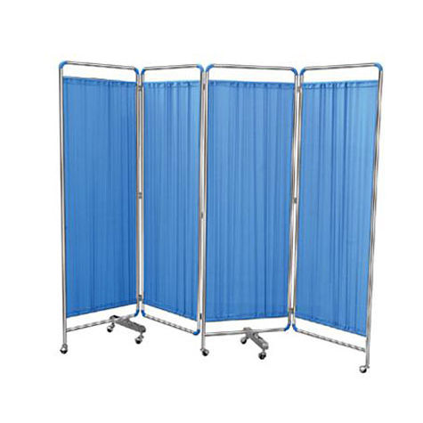 Paravento medicale mobile - KJW-WS04 - Guangdong Kareway Medical Technology - 4 pannelli / con tendina