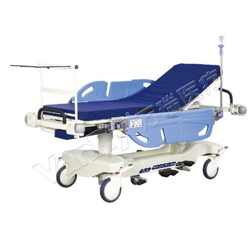 Barella con carrello da trasporto - E-3 - Hebei Vanry Medical Devices Co., Ltd. - manuale / ad altezza regolabile / a 2 sezioni