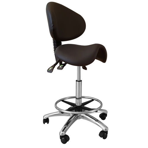 Sgabello per studio odontoiatrico - 621B - MHC TECHNOLOGY - ad altezza regolabile / con schienale regolabile / a forma di sella