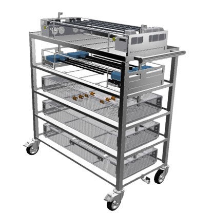 Carrello per uso generale - SiXi 5 - MediSonics UltraSonics - di stoccaggio / in acciaio inossidabile / 4 ripiani