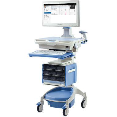 Carrello informatico di distribuzione di farmaci - Cybernet - con batteria / con cassetti / sicuro