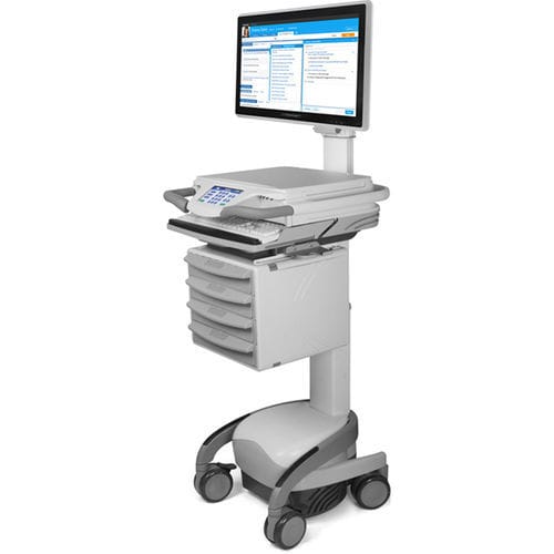 Carrello informatico con batteria - Cybernet - ad altezza regolabile / con cassetti