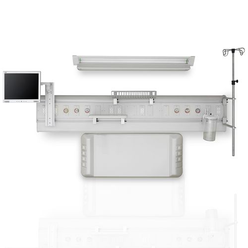 Trave testaletto a muro - NTC800 - AMCAREMED TECHNOLOGY - orizzontale / modulare / per reparto di terapia intensiva