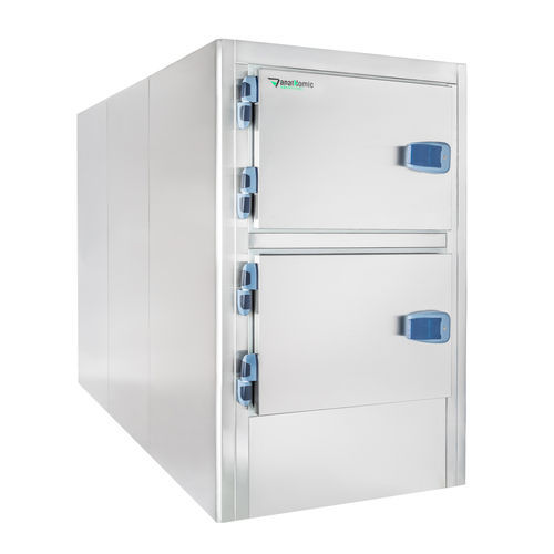 Cella mortuaria frigorifera per bare - NE-302 - ANATHOMIC SOLUTIONS, S.L.U. - per barelle mortuarie / 2 salme / a carico frontale