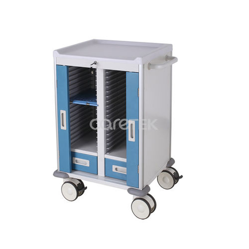 Carrello medico - CAR-302 - Caretek Medical - per cartelle cliniche / di stoccaggio / 2 cassetti