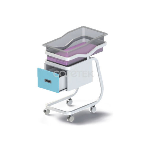 Culla pediatrica con rotelle - N101 - Caretek Medical - con scomparti / trasparente