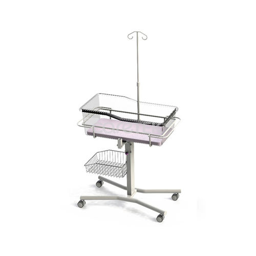Culla pediatrica inclinabile - N102 - Caretek Medical - con rotelle / con scomparti / trasparente