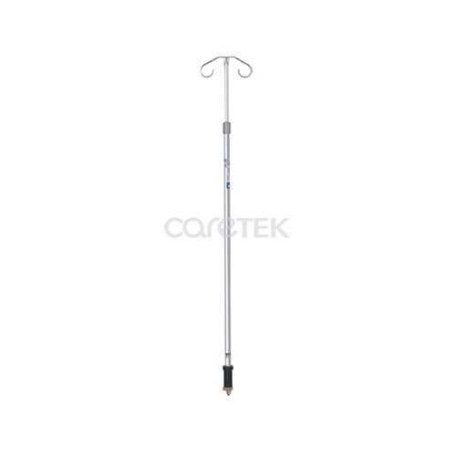 Asta portaflebo su guida di scorrimento - IV110/IV112 - Caretek Medical - 2 ganci / in acciaio inossidabile