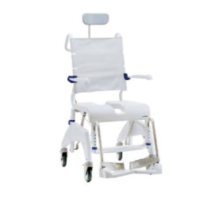 Sedia da doccia con schienale alto - Ocean VIP - Caretek Medical - con braccioli / con rotelle / con poggiapiedi