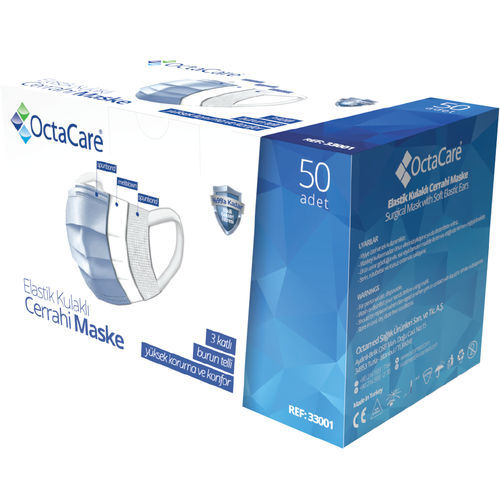 Mascherina chirurgica EN14683 - 33001 - OctaMed Healthcare Products - senza lattice / per adulti / scatola da 50 pezzi