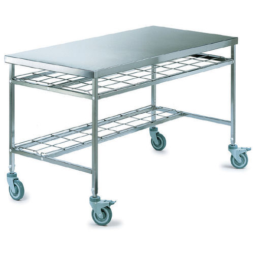Tavolo per camera bianca - W.1500 - PCM HABILCLASS - Medi.Caddie® - di confezionamento di strumenti medici e chirurgici / rettangolare / in acciaio inossidabile