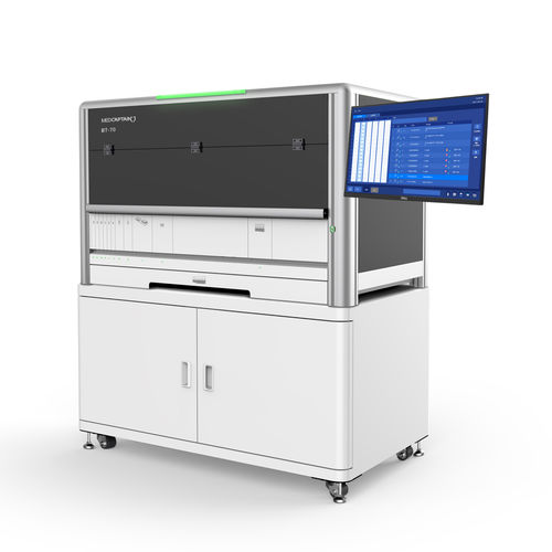 Analizzatore di gruppi sanguigni interamente automatico - BT-70  - Medcaptain Medical Technology - da terra / tramite test di agglutinazione su colonna