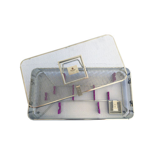 Cestello di sterilizzazione per strumenti - D200 160 504 - Delmont imaging - per endoscopio / in acciaio inossidabile / con griglia