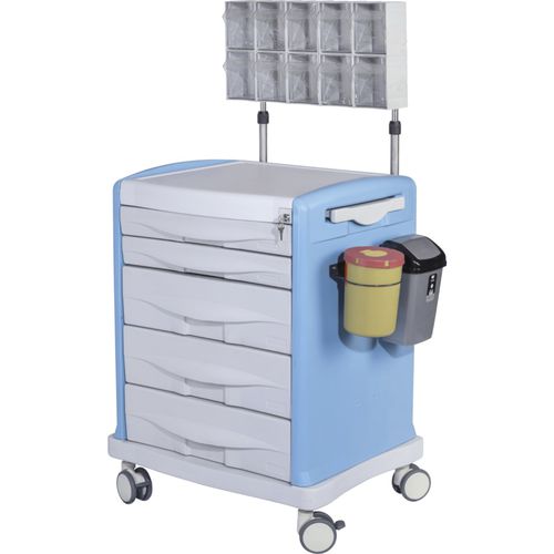Carrello di emergenza - MYS-728A - Meyosis - con cestello per rifiuti / 4 cassetti / mobile
