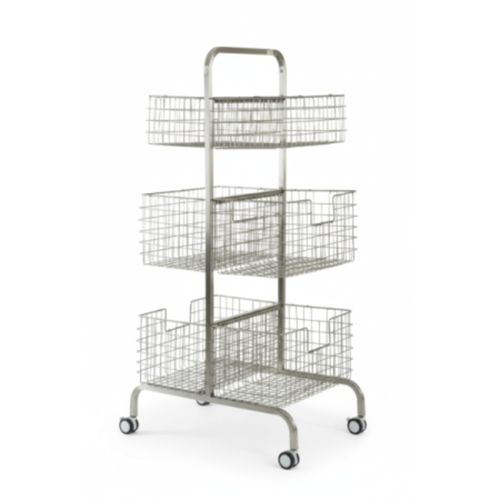 Carrello in acciaio inossidabile - TRIPLE - SIX - Meyosis - con cestello / mobile
