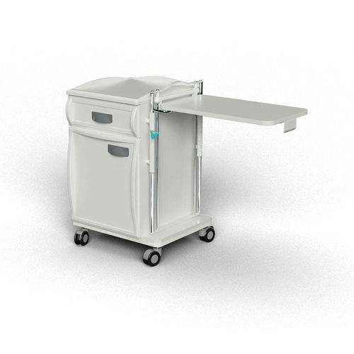 Comodino con rotelle - DA 1020 - Trinodal - con tavolino servitore integrato / a scomparti / con cassetti