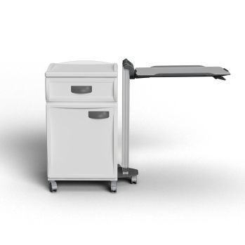 Comodino con tavolino servitore integrato - DA 1030 - Trinodal - a scomparti / con rotelle / con cassetti