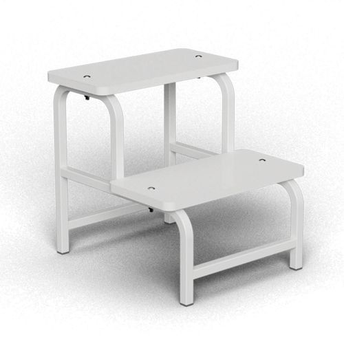 Predellino 2 gradini - DW 1012 - Trinodal - in acciaio inossidabile / in legno