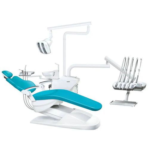 Riunito odontoiatrico con poltrona elettrica - S620 - Hunan Fude Technology - con poggiatesta flessibile / con portastrumenti / con illuminazione LED