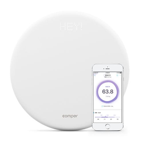Bilancia pesapersone elettronica - Comper Healthcare - con piattaforma / con display LED / per smartphone