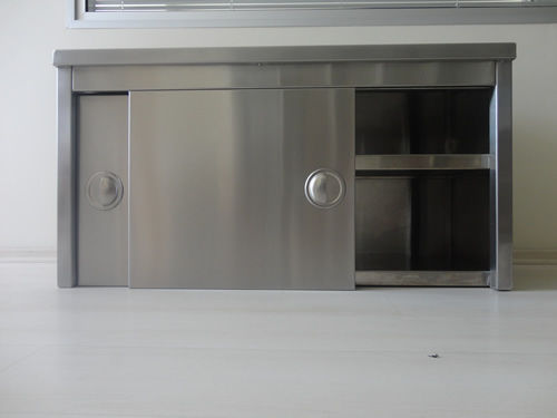 Armadio con porta scorrevole - Zenon Diagnostik - a muro / in acciaio inossidabile / 2 porte