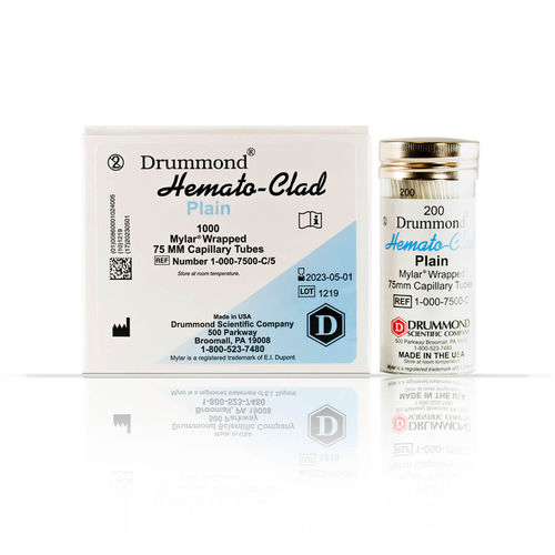 Provetta per prelievi da laboratorio - HEMATO-CLAD® Mylar® - Drummond Scientific Company - cilindrico / di sangue / in vetro