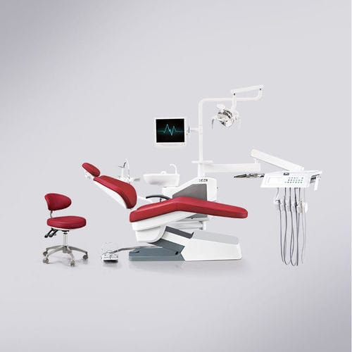 Riunito odontoiatrico con monitor - X3  - Foshan Cingol Medical Instrument Co.,Ltd - con portastrumenti / con illuminazione LED