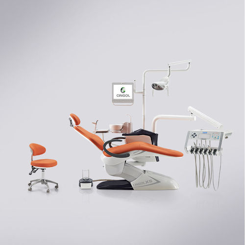 Riunito odontoiatrico con monitor - X5  - Foshan Cingol Medical Instrument Co.,Ltd - con portastrumenti / con illuminazione LED