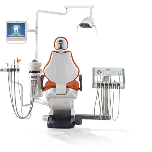 Riunito odontoiatrico con monitor - X5+ - Foshan Cingol Medical Instrument Co.,Ltd - con portastrumenti / con illuminazione LED
