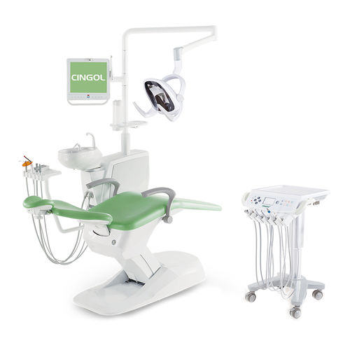 Riunito odontoiatrico con monitor - X1 Cart 2020 - Foshan Cingol Medical Instrument Co.,Ltd - con portastrumenti / con illuminazione LED