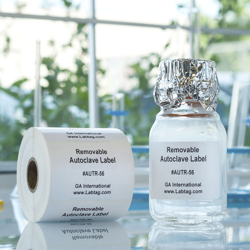 Rotolo di etichette per tubi - Steri-ThermoTAG™ - GA International - per matracci / per piastre di Petri / amovibile