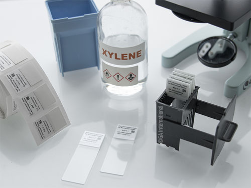 Etichetta per vetrini per microscopio - HistoLAM™️ - GA International - resistente ai prodotti chimici / resistente al calore / resistente all'alcol
